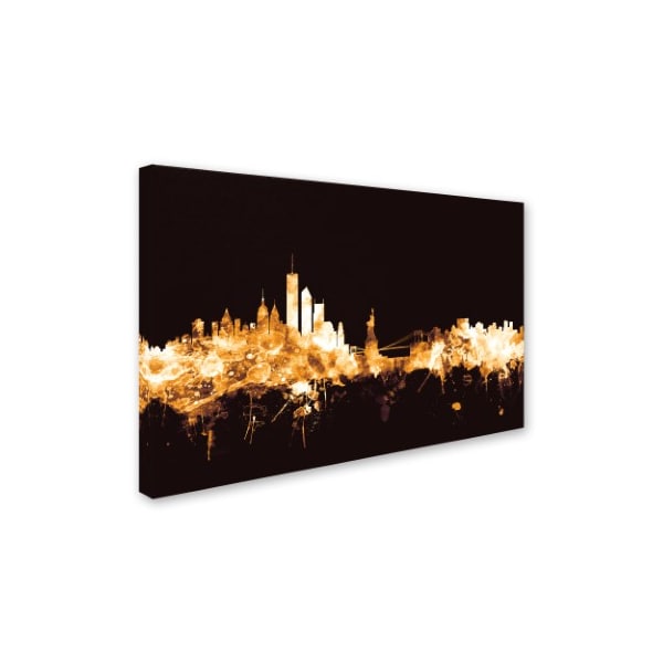 Michael Tompsett 'New York Skyline Gold' Canvas Art,16x24